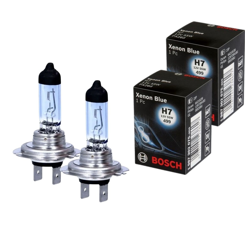 PAR DE LÂMPADA BOSCH ORIGINAL XENON BLUE FAROL ALTO BAIXO NEBLINA H7 12V 55W LUZ BRANCO-QUENTE