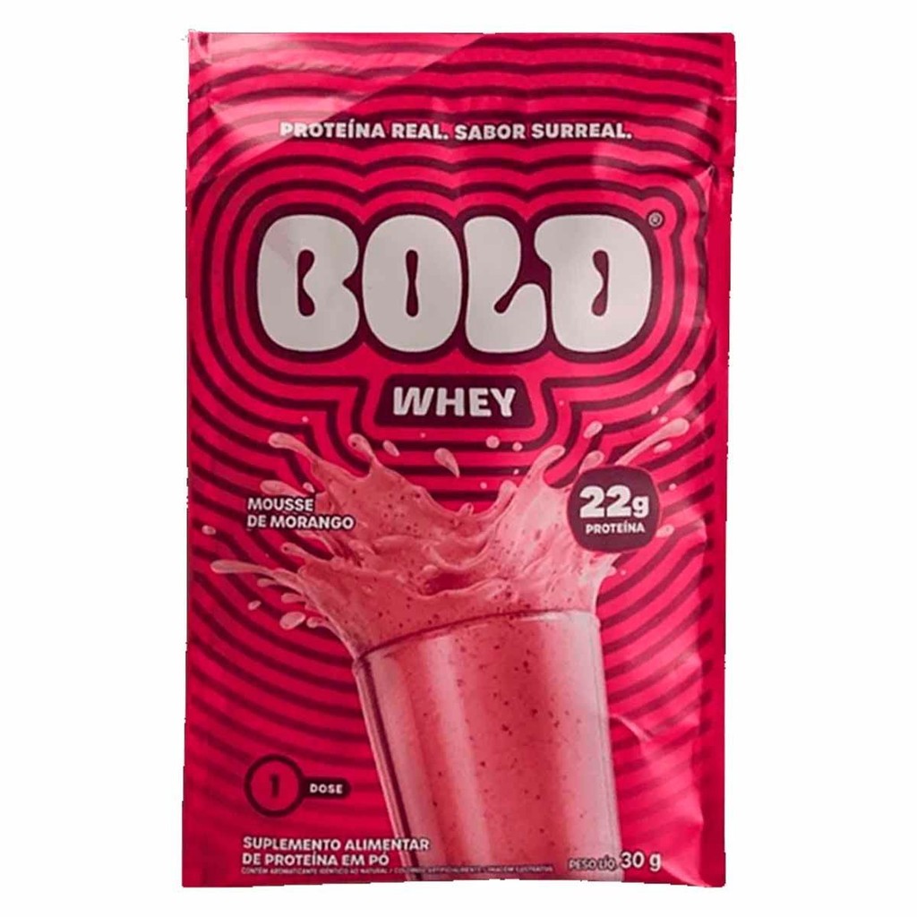 Bold Whey - 1 Sachê 30g Mousse de Morango - Bold em Oferta na Shopee