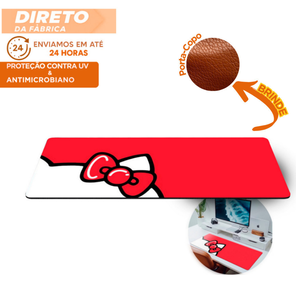 MousePad Profissional Hello Kitty 80cm *30cm Grand 80x30cm Mouse Pad Grande RGB