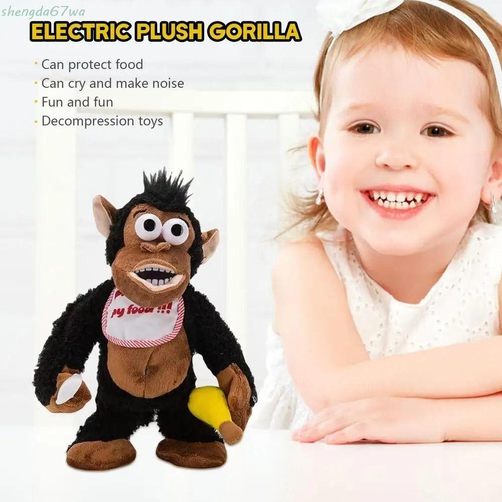 Brinquedos De Pelúcia De Macaco SHENGDA , Gorila Chorando Comendo Brinquedo Elétrico Em Movimento De Banana , Fofo