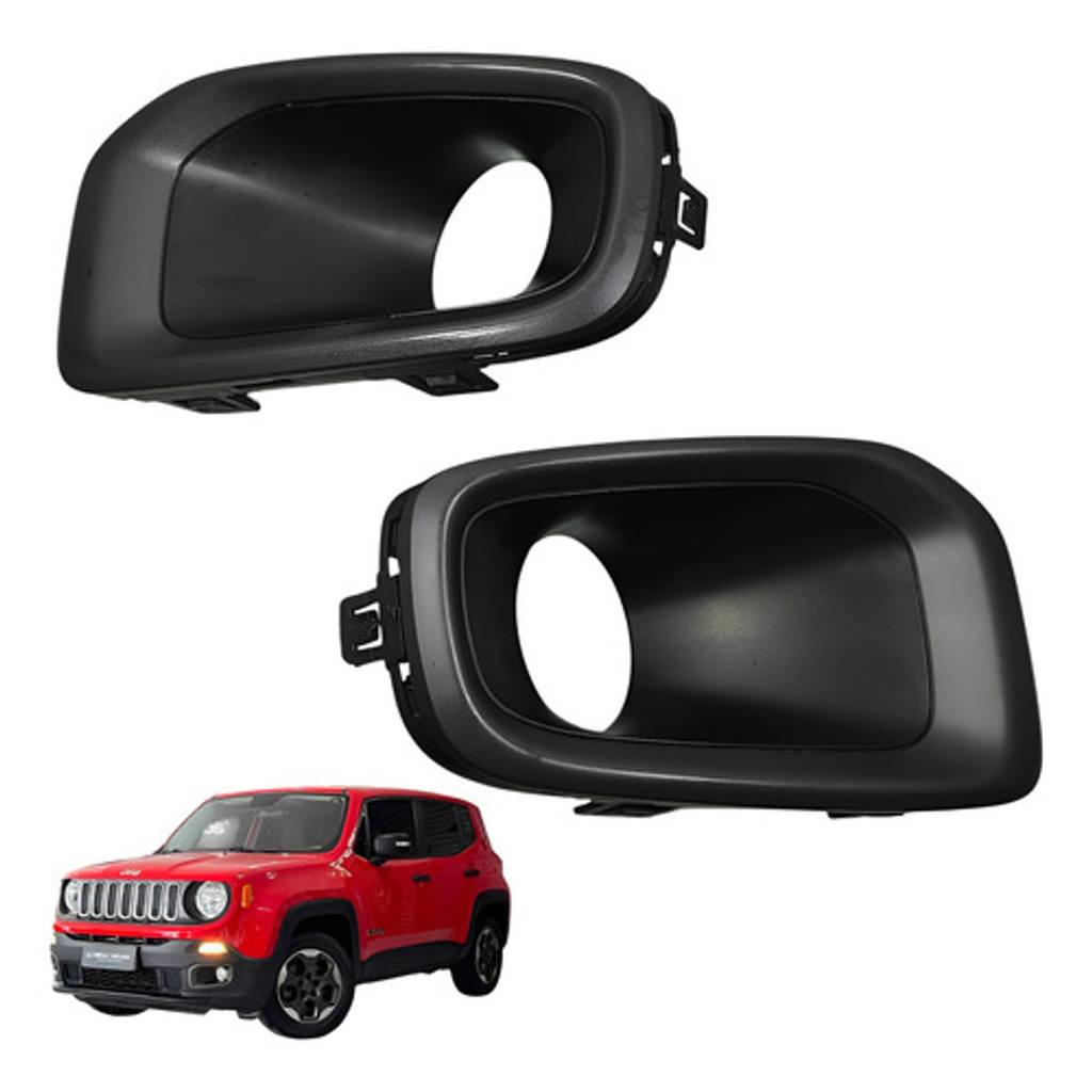 Par Moldura Grade Farol Milha Jeep Renegade Sport 2015 2017 Milha Direito