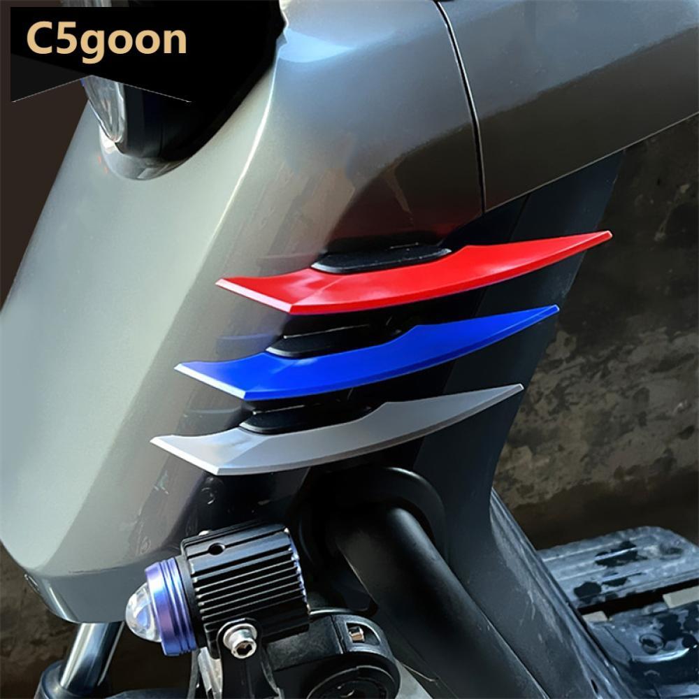 C5GOON 2 Peças Universal Motocicleta Winglet Aerodinâmico Spoiler Asa Com Adesivo De Decoração G8R9