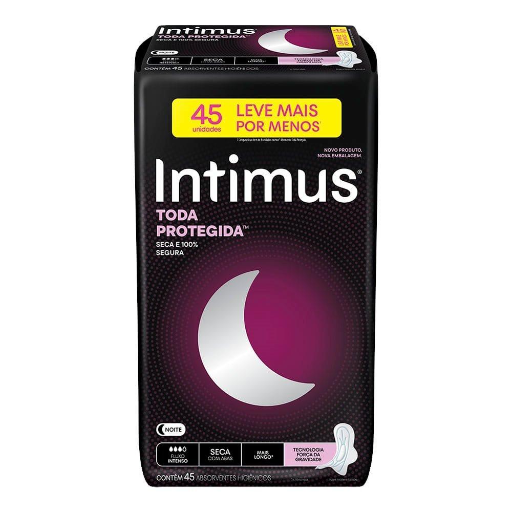 Absorvente Intimus Gel Noturno Seca com Abas - Embalagem com 45 Unidades