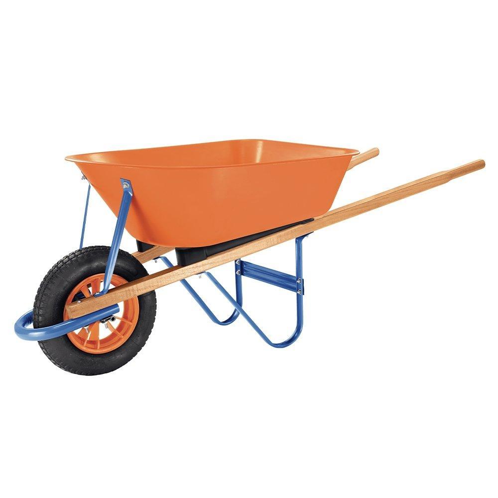 Carrinho de Mão Tramontina 55L - Chassi em Madeira Cacamba de Plástico Pneu com Câmara 3,25/8"