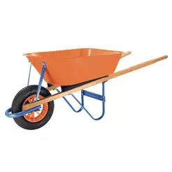 Carrinho de Mão Tramontina 55L - Chassi em Madeira Cacamba de Plástico Pneu com Câmara 3,25/8"