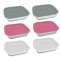 Conjunto de Assadeiras Marinex Quadrada Média com Tampa Plástica 6 Peças