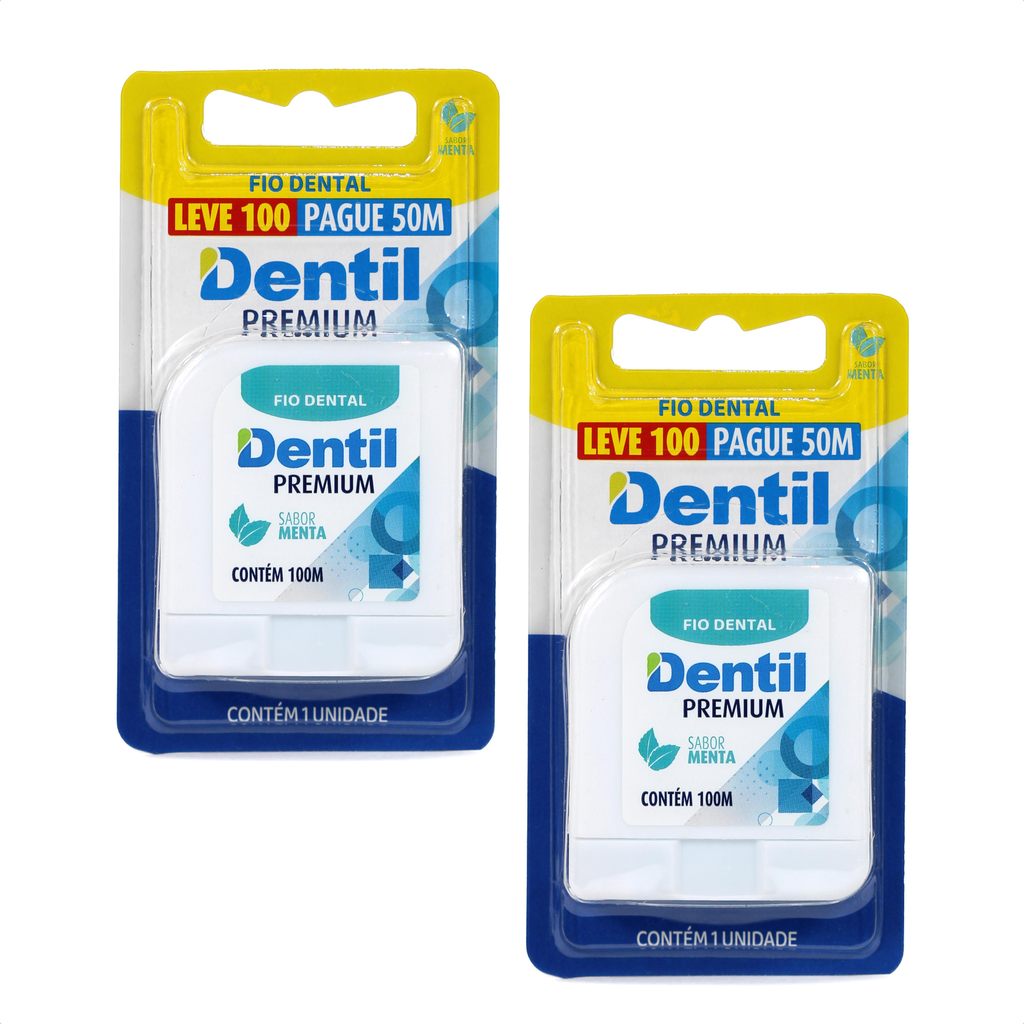 KIT - 2 Fio Dental Dentil Premium 100m Menta - 1 Unidade