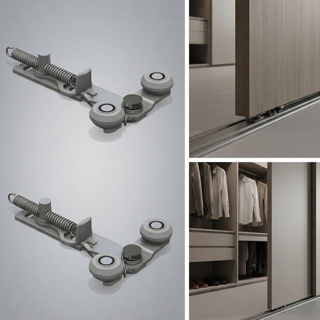 Kit Porta Correr Robus Guia 4025 Rometal Chapa com Mola