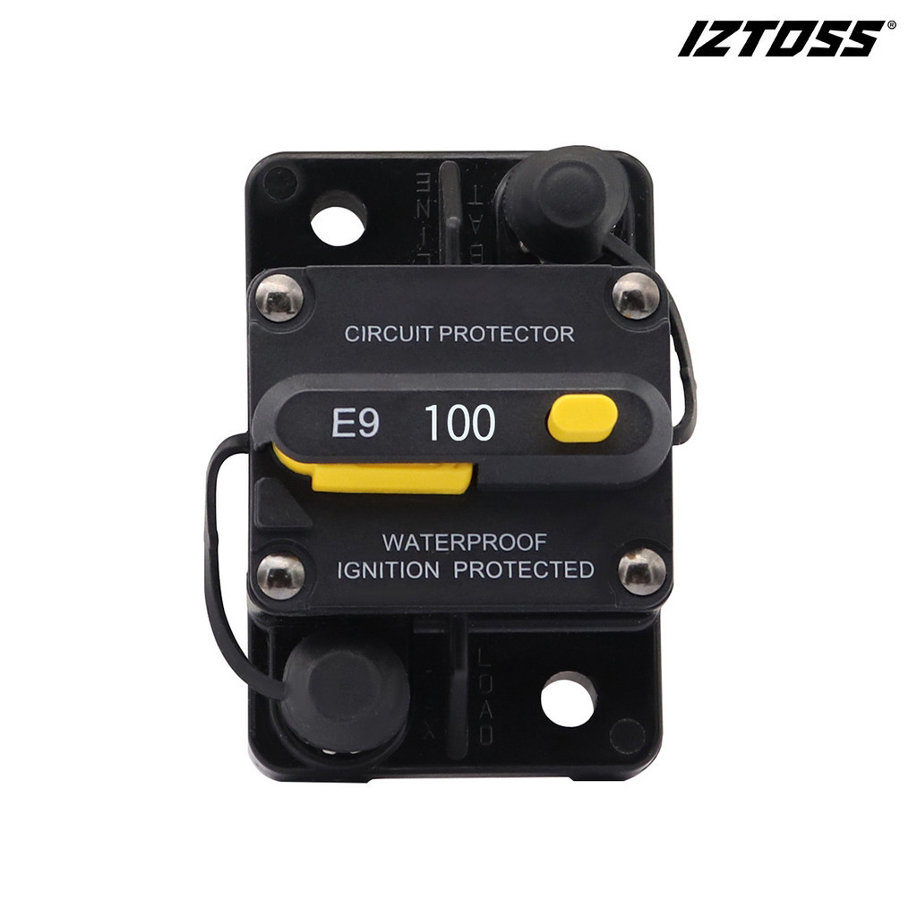 Disjuntor de carro 100A, redefinição Manual com interruptor, protetor de disjuntor, auto-recuperação, suporte de fusível