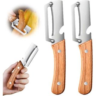 2 Pacotes de Descascador de Vegetais Multifuncional para Cozinha, Descascador de Frutas 2 em 1 e Abridor de Garrafas, De