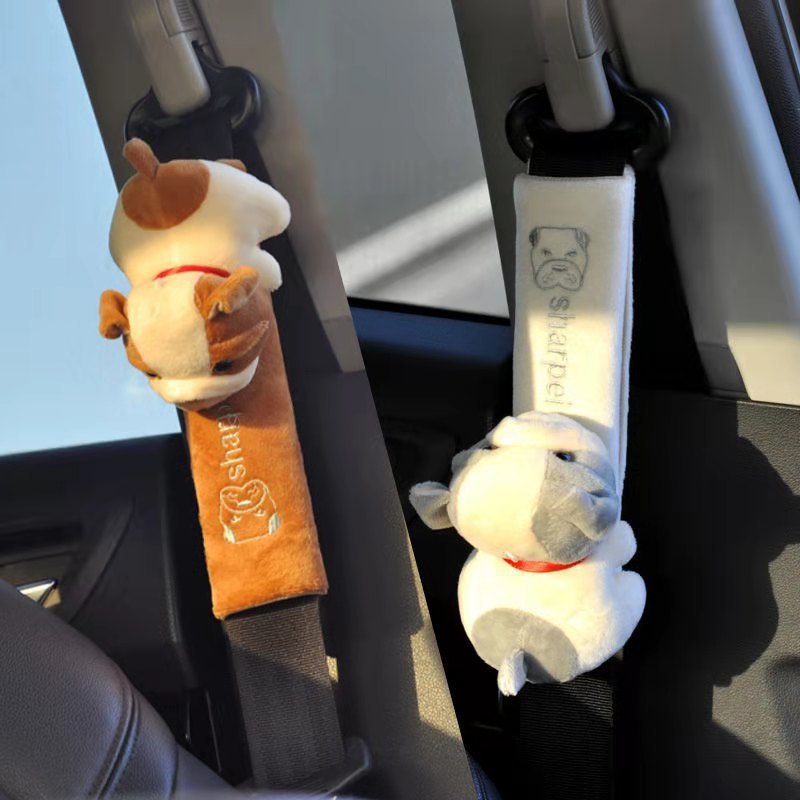 Almofada de ombro para cinto de segurança de carro, estilo cartoon fofo e personalizado, comprimento único estendido, ad