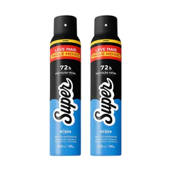 Kit 2x Desodorante Super Acqua 72h Aerossol Antitranspirante 250ml