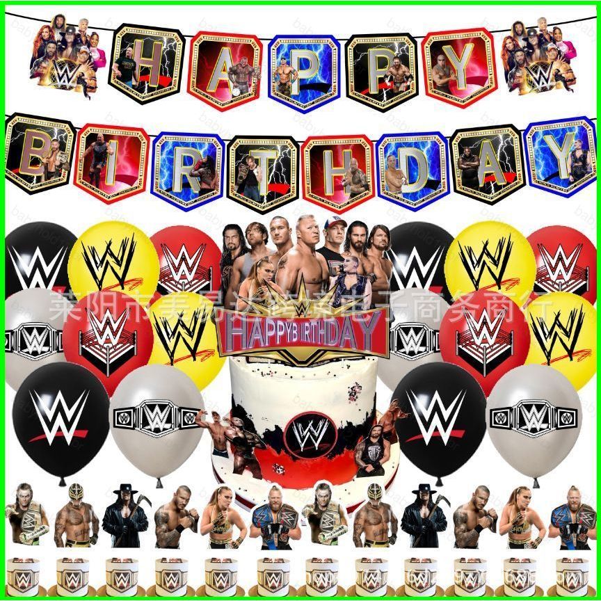 BB12 WWE World Wrestling Entertainment Crianças Decorações De Festa De Aniversário banner Bolo topper Balões BB12