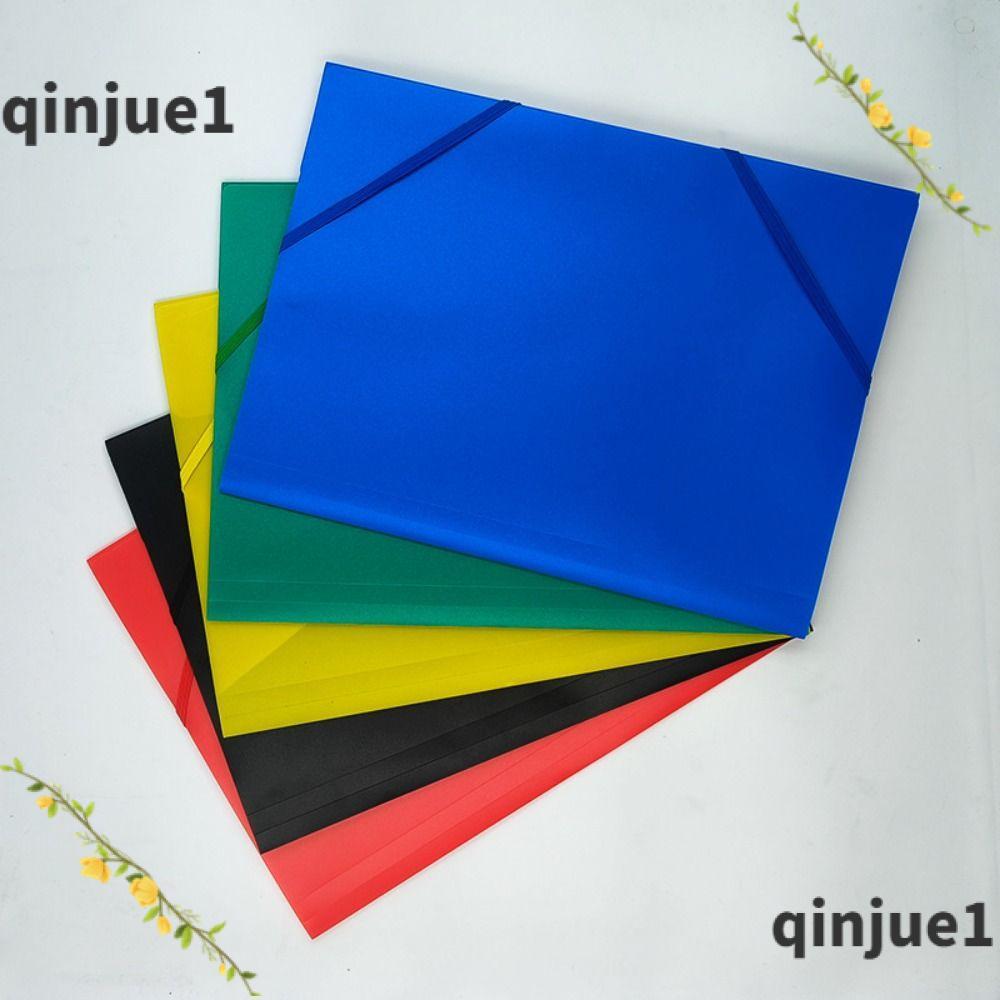 Arquivo QINJUE , Pasta De A4 Com Design De Alça Elástica De Plástico Armazenamento De Papel De Teste De Grande Capacidad