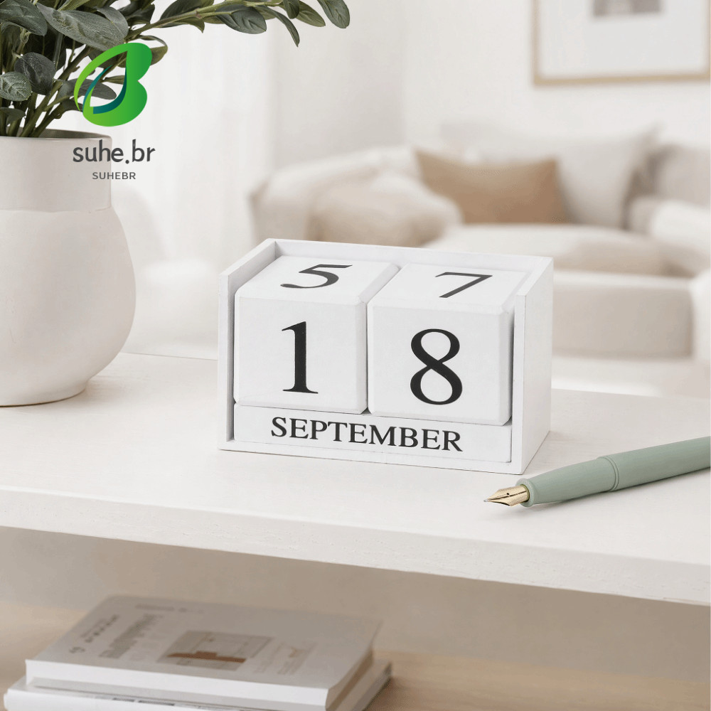 SFBSF 6pcs Blocos De Calendário De Mesa , Perpétuo Reutilizável De Data , Decoração De Mês Branco