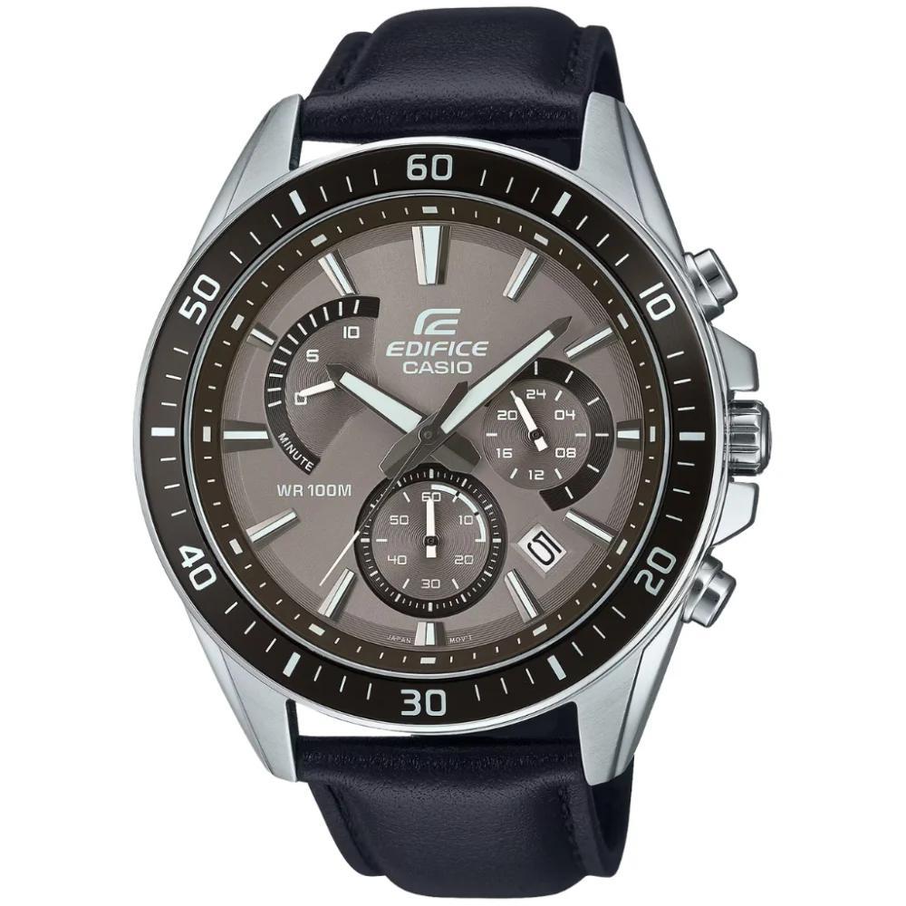 Relógio Casio Masculino Ref: Efr-552l-5avudf Edifice Cronógrafo Prateado