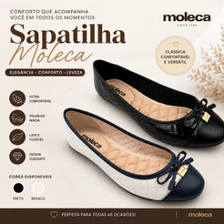 Sapatilha Feminina Moleca Verniz Laço Confortável Bico Redondo