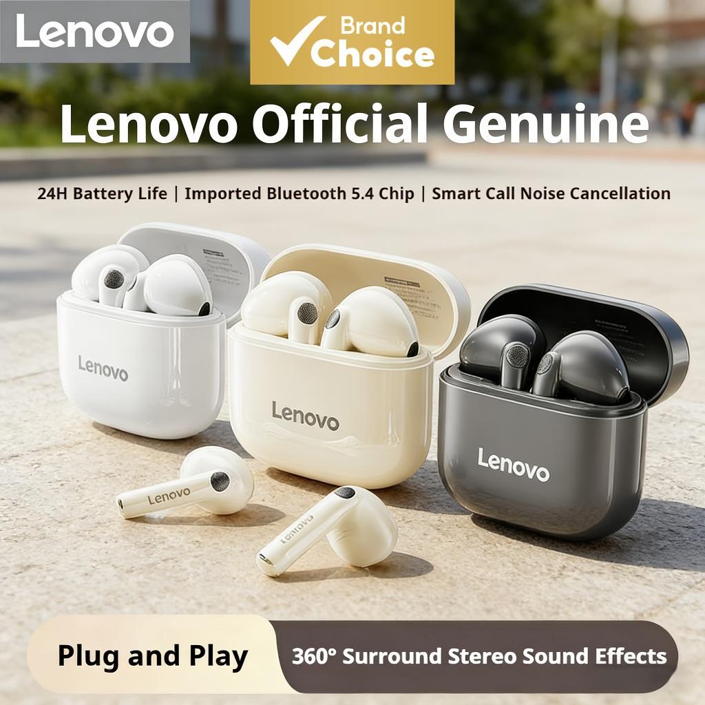 Fones de Ouvido Bluetooth True Wireless Lenovo, Design Semi-in-ear, Bluetooth 5.4, Chamada HD com Cancelamento de Ruído,