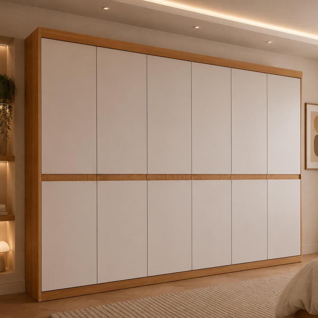 Guarda-roupa Casal 100% MDF com 6 Portas e 4 Gavetas 220cm Multimóveis CR35542