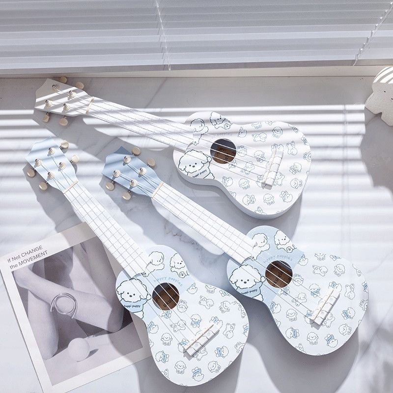 Ukulele Estilo Ins Fofo com Design de Cachorrinho, Instrumento Musical de Alto Valor para Iniciantes, Guitarra Pequena