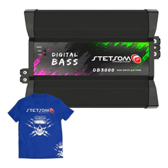 Módulo Amplificador Stetsom Db3000 Digital 2 Ohms + Camiseta