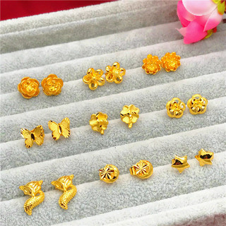 Novo estilo de moda japonês coreano banhado a ouro brincos feminino simples imitação vietnã areia jóias de ouro longo nã