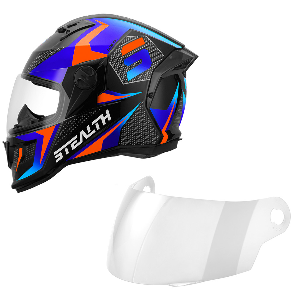 Kit Capacete Fechado Pro Tork Stealth Concept + Viseira Cristal