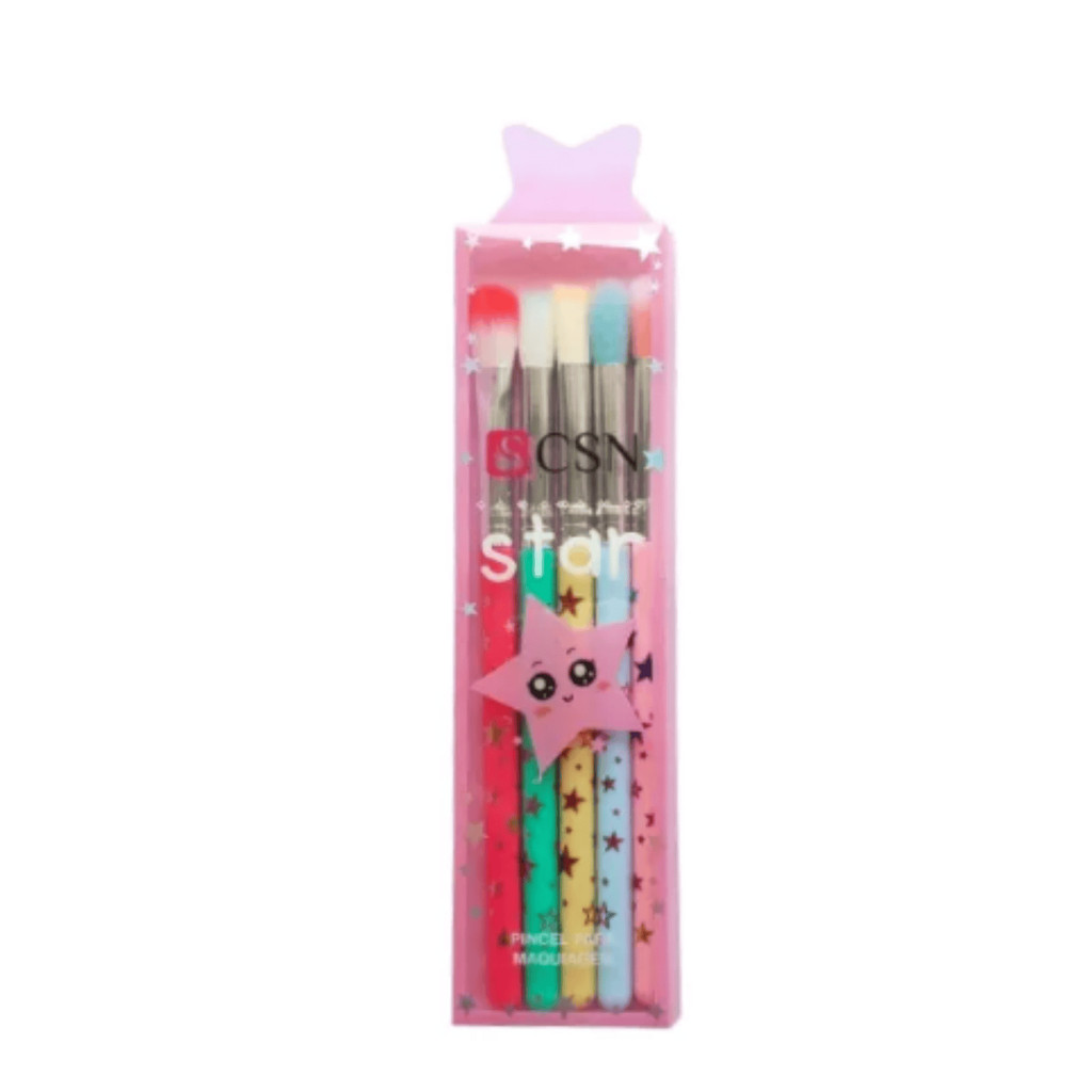 Pincel Para Maquiagem Kit Com 5 Star