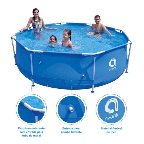 Piscina Estrutural Armação 4383 Litros Frame Plus Round Avenli Jilong