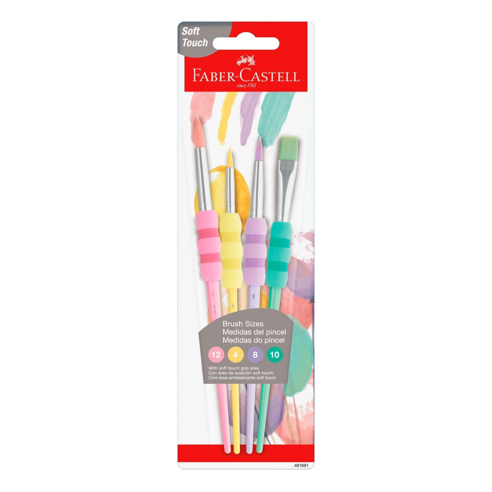 Pincel para pintura Soft Touch Pastel 481691 com 4 unidades Faber-Castell em Oferta na Shopee