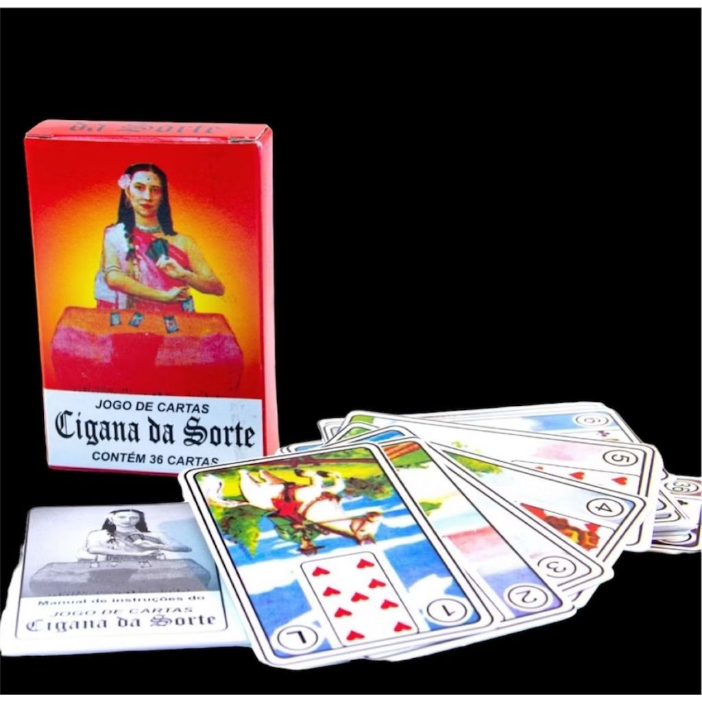 Baralho Tarot Cartas Cigano da Sorte c/ *BRINDE* + 36 Cartas + Livreto Oráculo Cigano