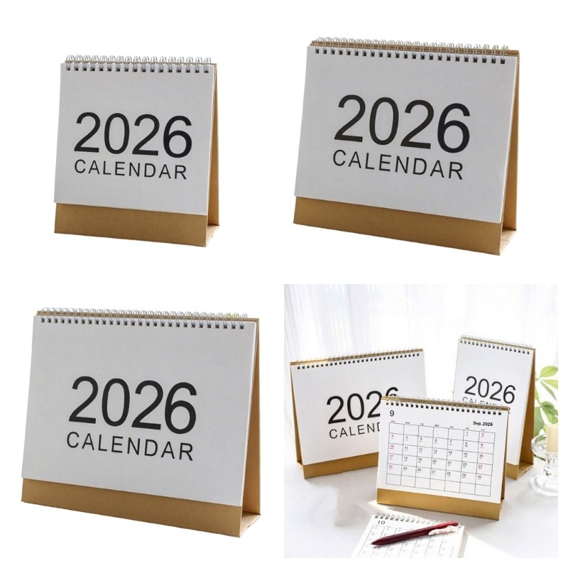 Hi * 2026 Calendário Mesa Pé Encadernação Fio Doméstico