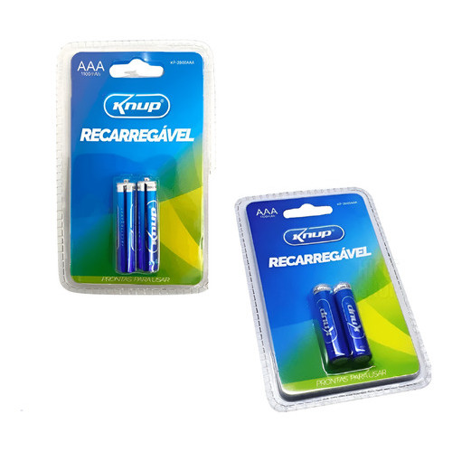 Kit 2 Pilhas Recarregáveis Aaa 1.2v 1100mah  Kp2800aaa em Oferta na Shopee