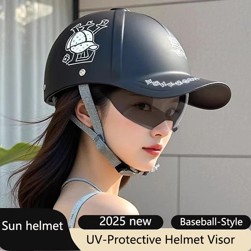 2025 novo estilo unissex capacete de motocicleta com boné de beisebol estilo bicicleta elétrica meio capacete