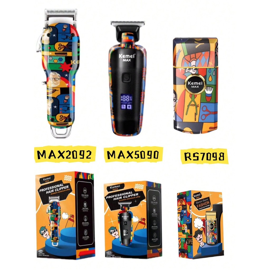 Kit 3 Máquinas de Corte KM – Profissional e Completo (KM-MAX2092, KM-MAX5090, KM-RS7098)