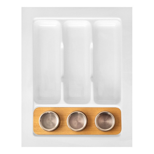 Divisor De Talheres Og-04 Porta Condimento Inox Madeira Nobr