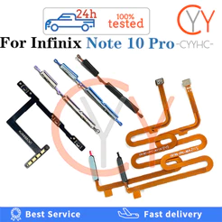 Para Infinix Nota 10 Pro Botão De Volta Casa Scanner Impressão Digital Sensor Retorno Chave Volume Interruptor Liga/Desl