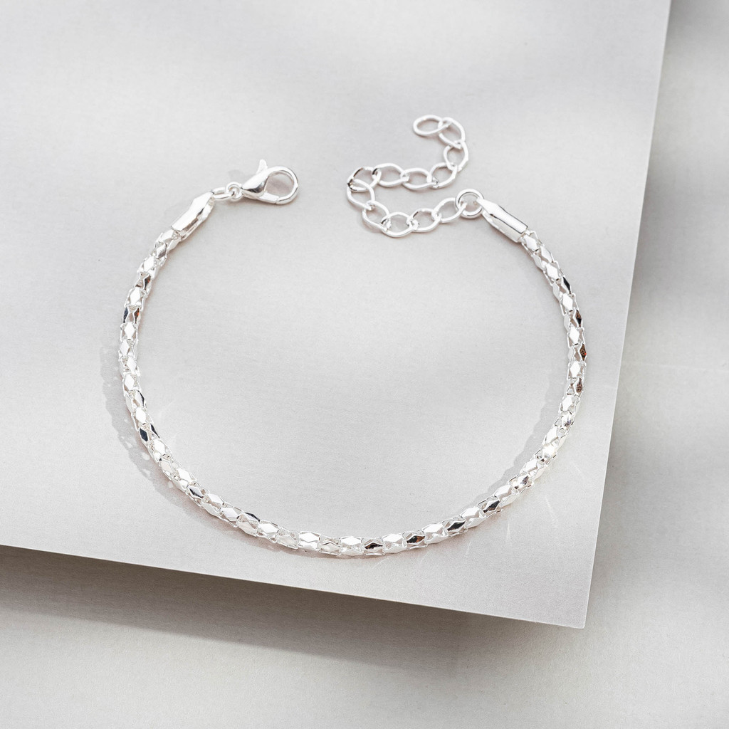 Pulseira Trabalhada Banhada Prata Semijoia