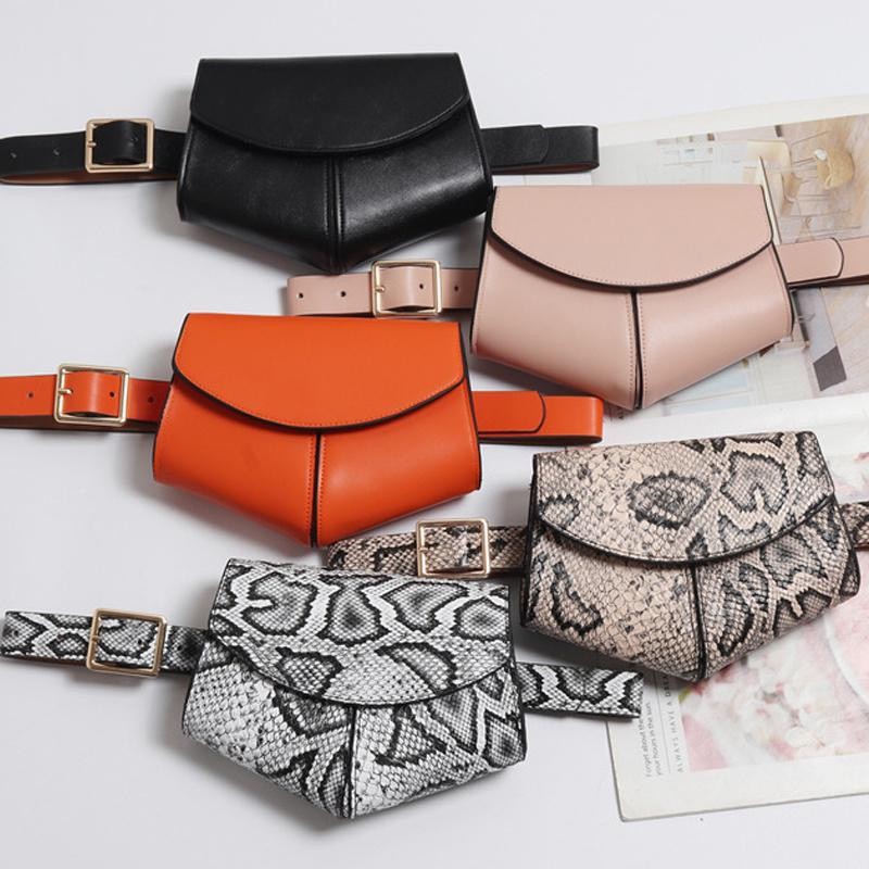 Versão Coreana De Mini Bolsos Senhoras Couro Do Plutônio Cinto Saco Feminino Disco Cintura Pacote