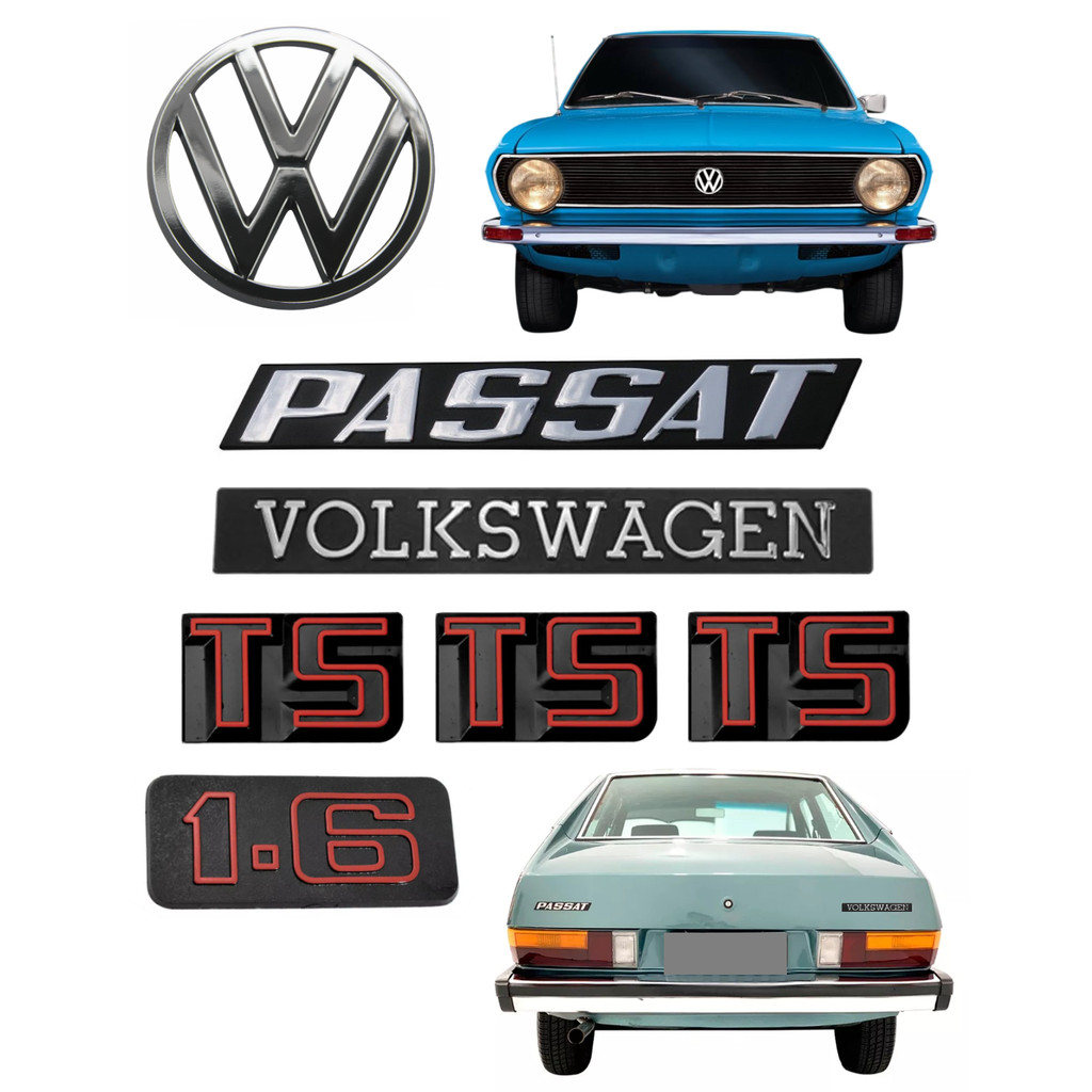Kit Emblemas Passat Volks 1.6 Ts + Vw Da Grade - 1973 À 1982