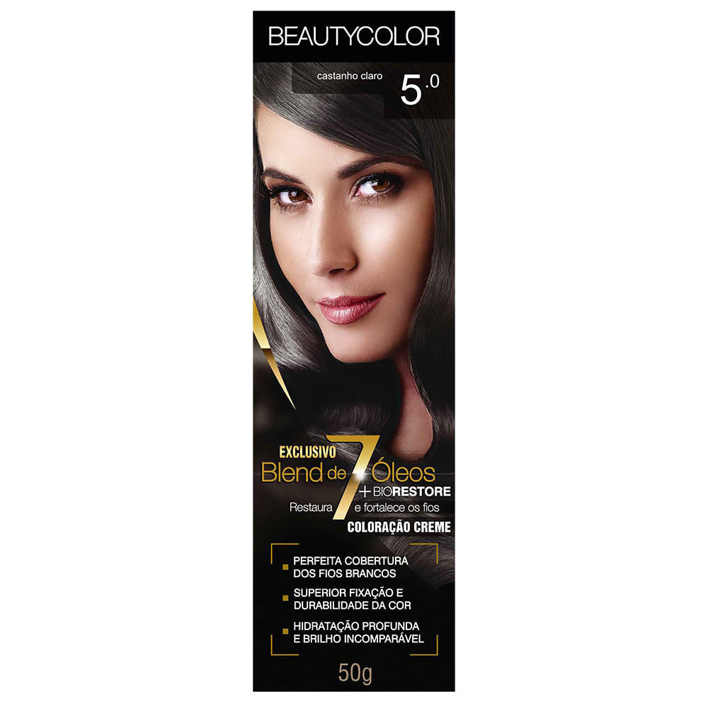 Coloração Beauty Color 5.0 Castanho Claro em Oferta na Shopee