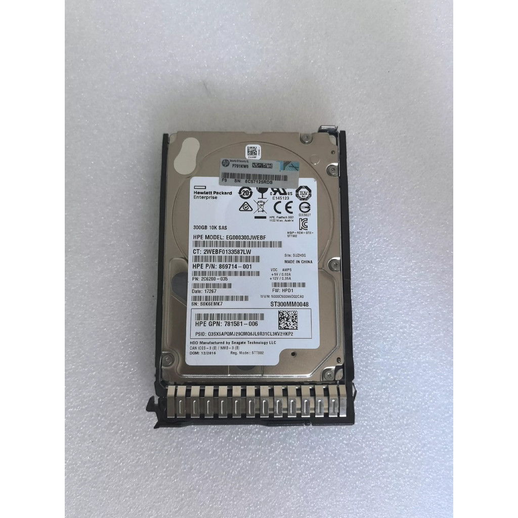 Disco Rígido HPE 300GB 12G 10K SFF 2.5 " SAS HDD 785410 869714-001 781581-006 785067-B21