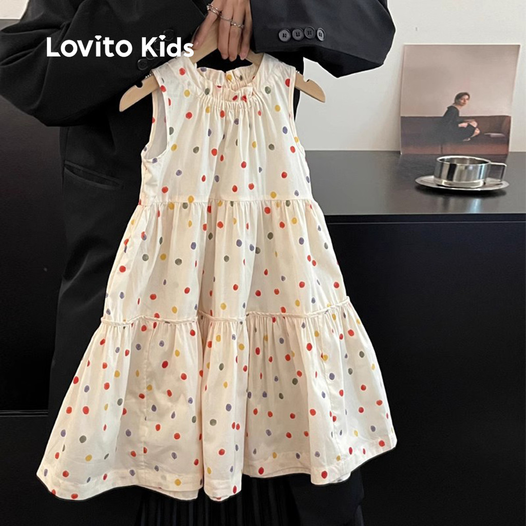(New) Lovito Kids Vestido Fofo em Camadas com Múltiplas Cores para Menina Ideal para primavera/verão LNL115194 em Oferta na Shopee