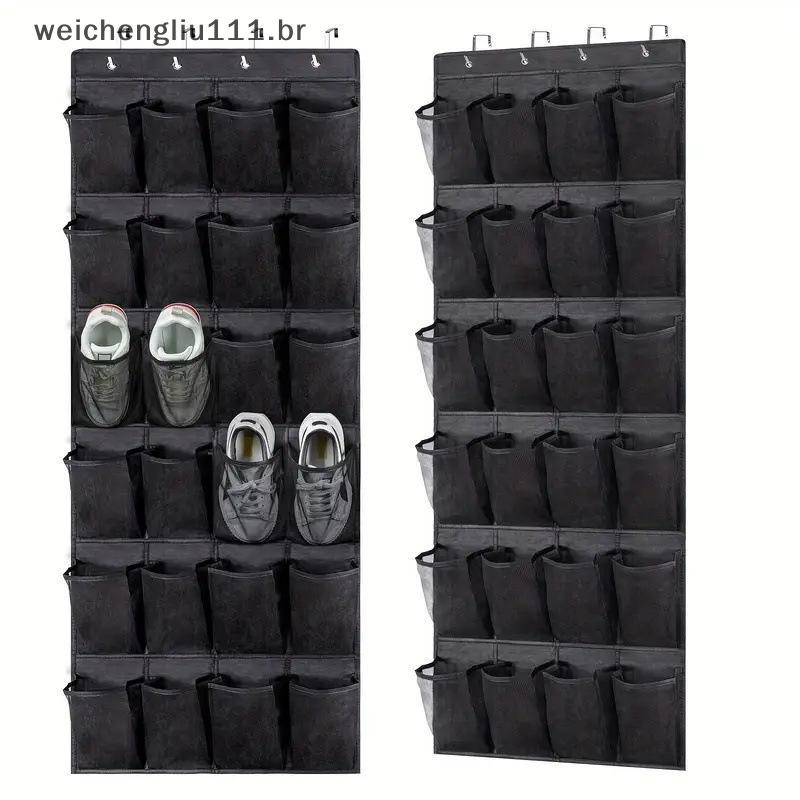 # weicheng Sapateira Sobre A Porta Com 24/28/35/40 Bolsos De Malha Grandes Organizador De Sapatos Para Armário Cabide De