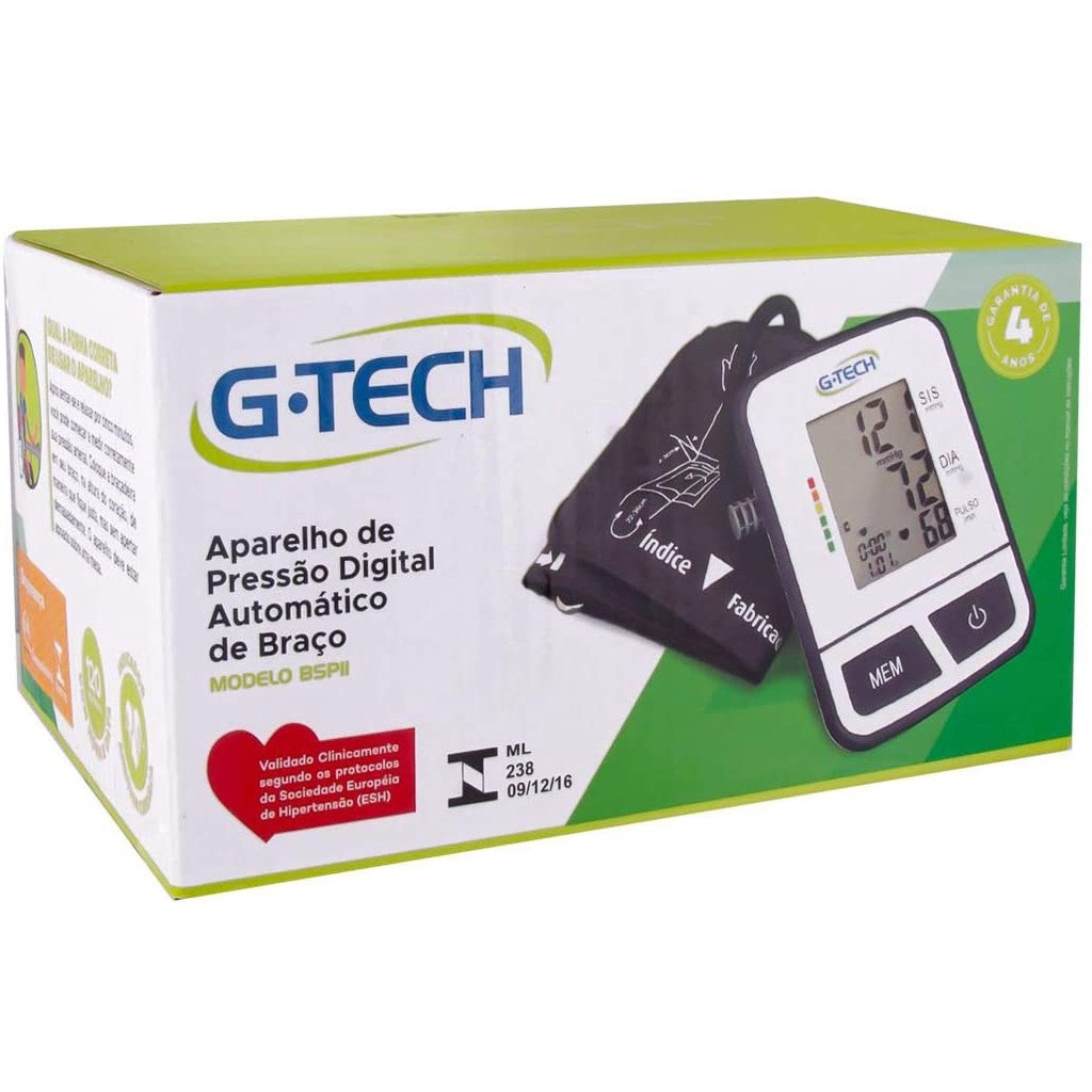 Aparelho de Pressão Digital Automático de Braço BSPll G-TECH