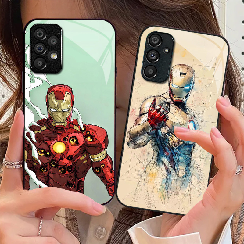 ironman 09 Capa De Telefone De Vidro Para Samsung Galaxy A16 A15 A25 A35 A55 A53 A54 A34 A14 A32 A52 4G 5G A56 A54