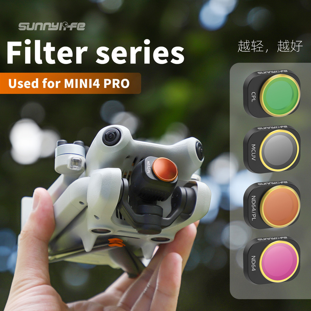Kit Filtros para DJI Mini 4 Pro - ND64/PL ND256 CPL Ajustável - Lente Profissional Anti-Reflexo