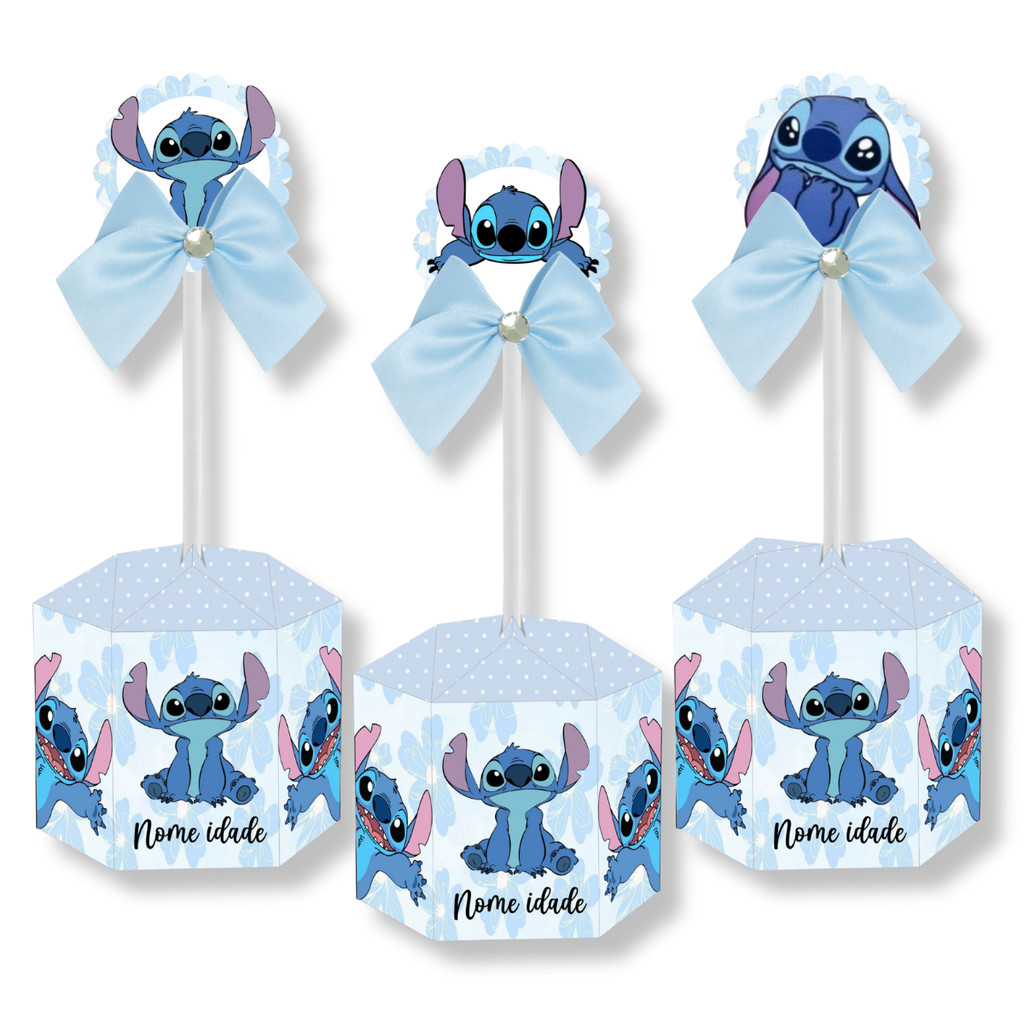 Centro De Mesa Aniversário Infantil Stitch Lembrancinha Personalizada