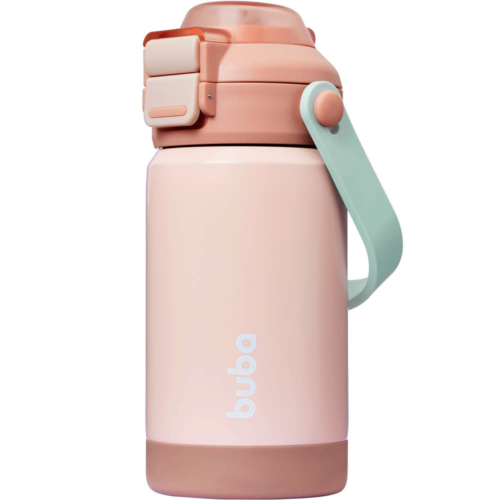 Copo Térmico Parede Dupla Com Bico E Canudo Blush Nude Buba em Oferta na Shopee