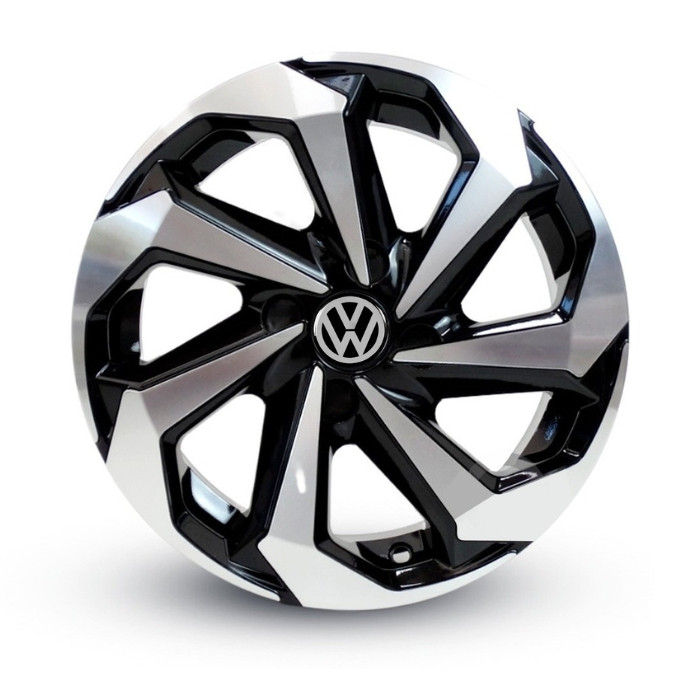 Jogo 4 Calotas Esportiva Spider Aro 13/14/15 Prata/Preto Vw Fox Gol Voyage Up Saveiro - Calota Esportiva